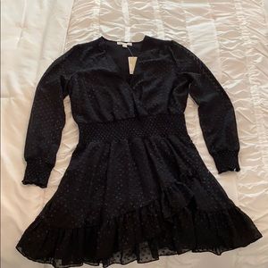 Michael Kors MK polka dot shimmer black dress XL